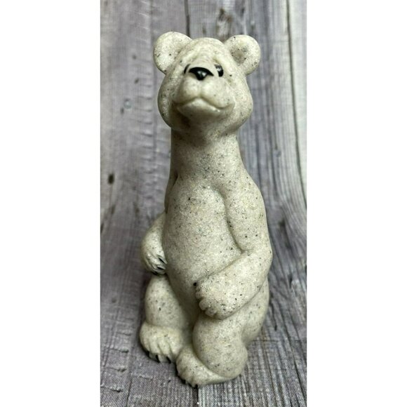 Quarry Critters Billy Bear Faux Granite Stone Figurine Second Nature Design - Picture 1 of 9